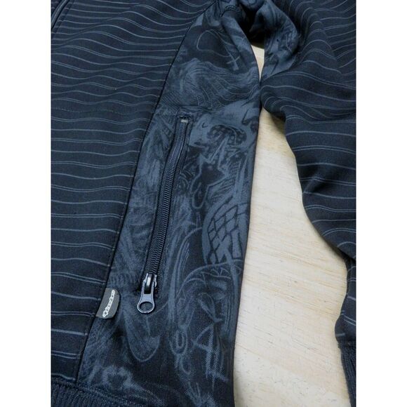 Mens Alpinestars Black Jacket Size L Full Zip Polyester Gray Striped - Picture 9 of 9